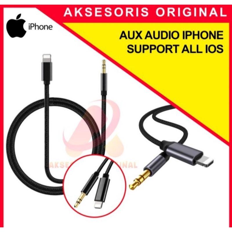 Jual Kabel Aux Iphone Lightning To Jack 3.5 Mm Audio Iphone Original | Shopee Indonesia
