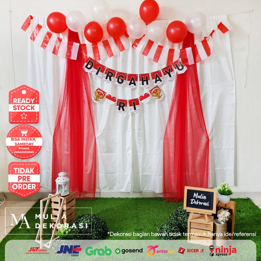 Jual Dekorasi Backdrop Photobooth Background Dirgahayu RI 17 Agustus