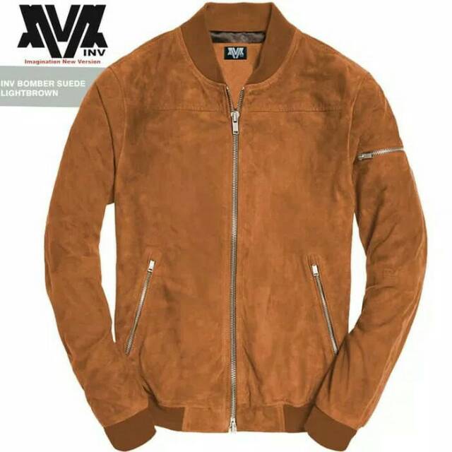 Jual Jaket Bomber Suede Coklat Muda | Shopee Indonesia