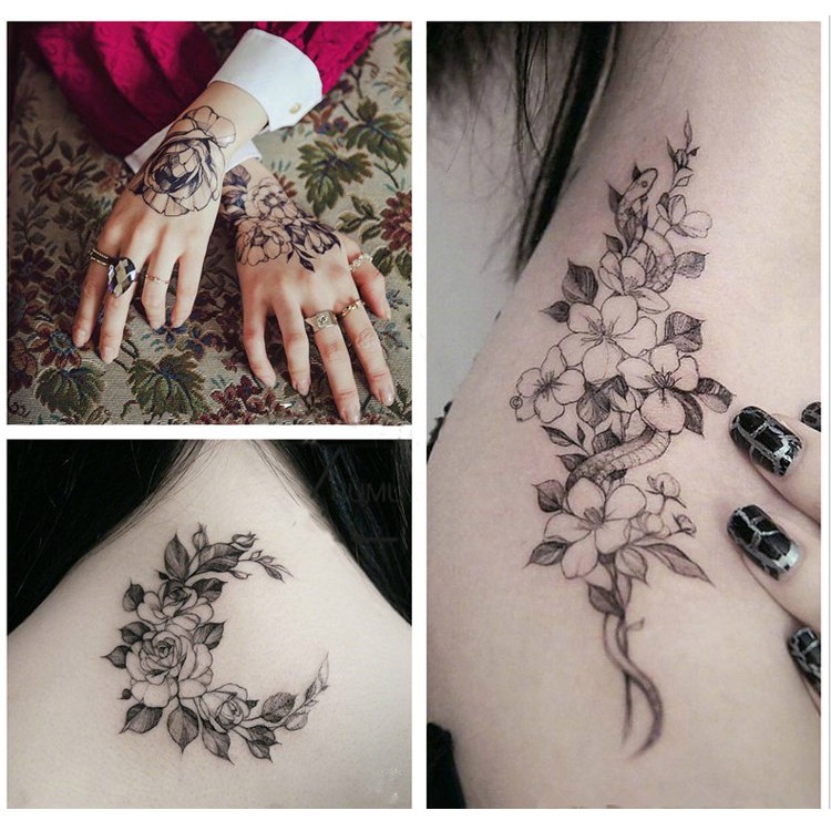 Tato Bunga Sakura Di Punggung Concept + Pemandangan Bunga Sakura