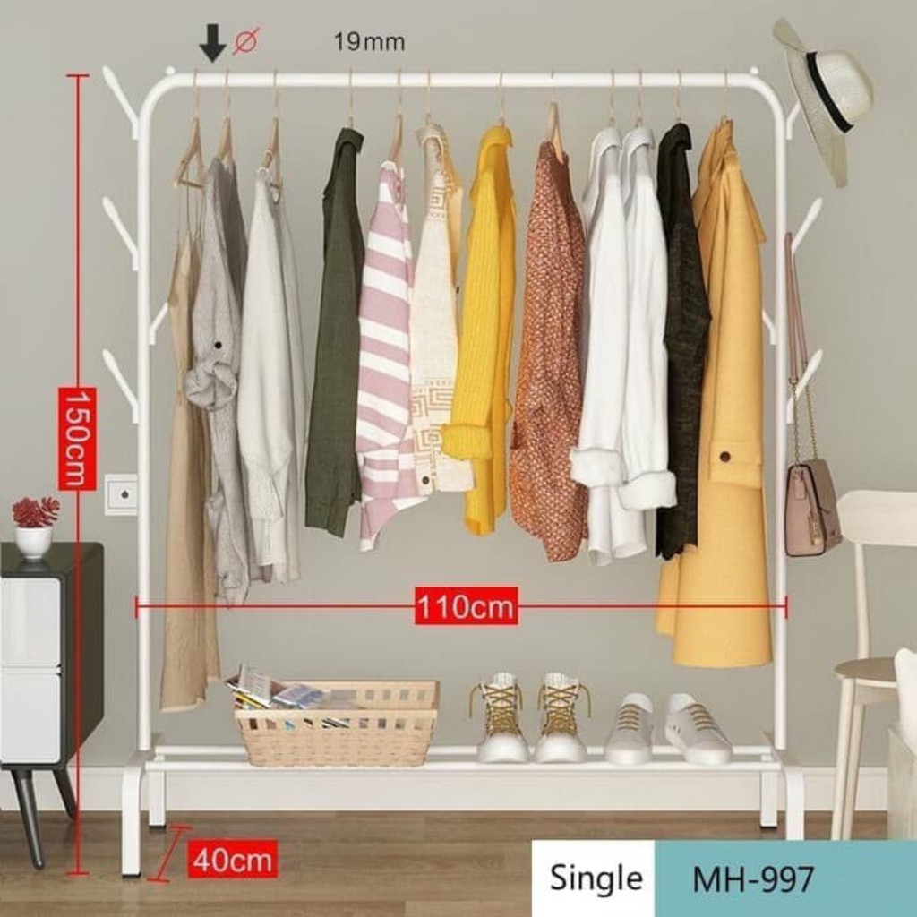 ( Big stand hanger single) Rak Gantungan Baju, Celana,Tas,Serbaguna, Jemuran, Portable PXTON