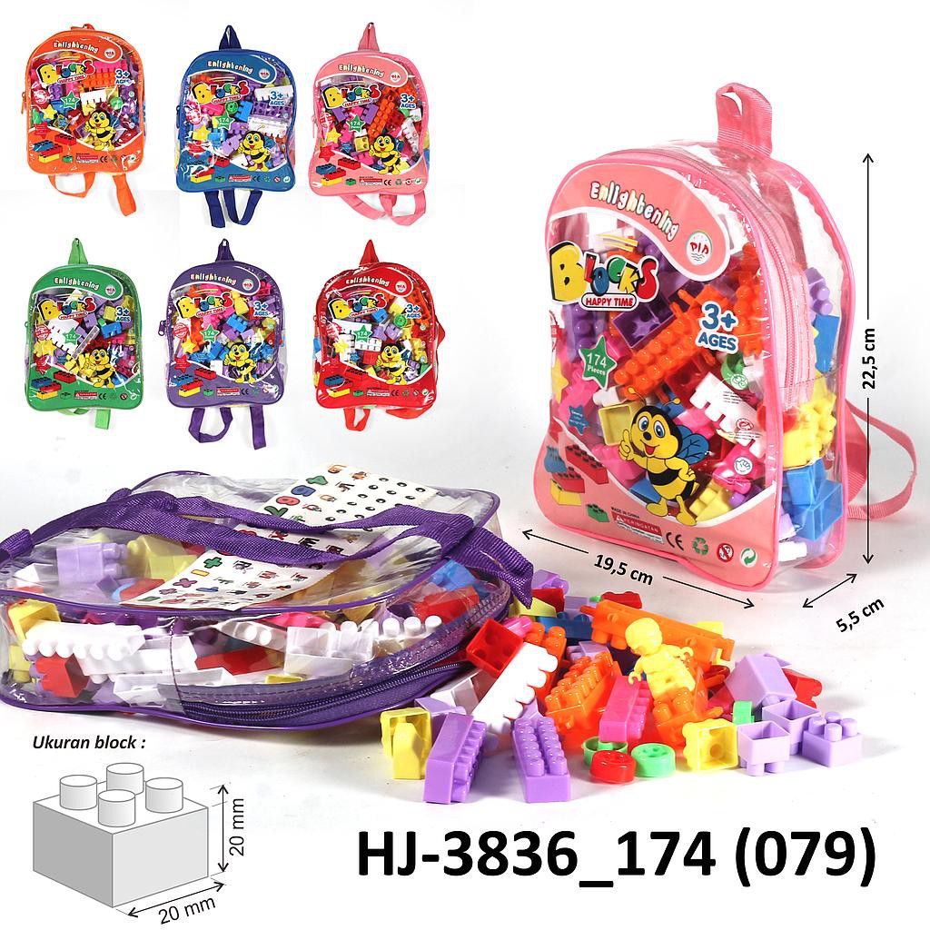 Jual Mainan Block 20x20mm 174 Pcs Blocks Tas Ransel M174 Shopee