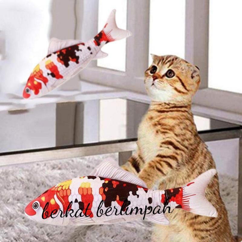 Mainan Kucing Boneka Ikan Gerak Cat Toy Dancing Fish