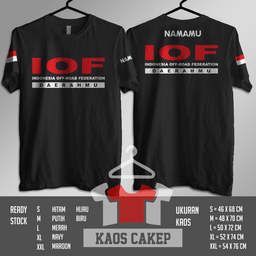Jual Kaos Baju IOF Indonesia OffRoad Federation Request Nama dan