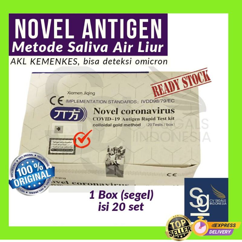 Jual Novel Coronavirus Covid19 Antigen 1Box Saliva Rapid Test Kit Swab