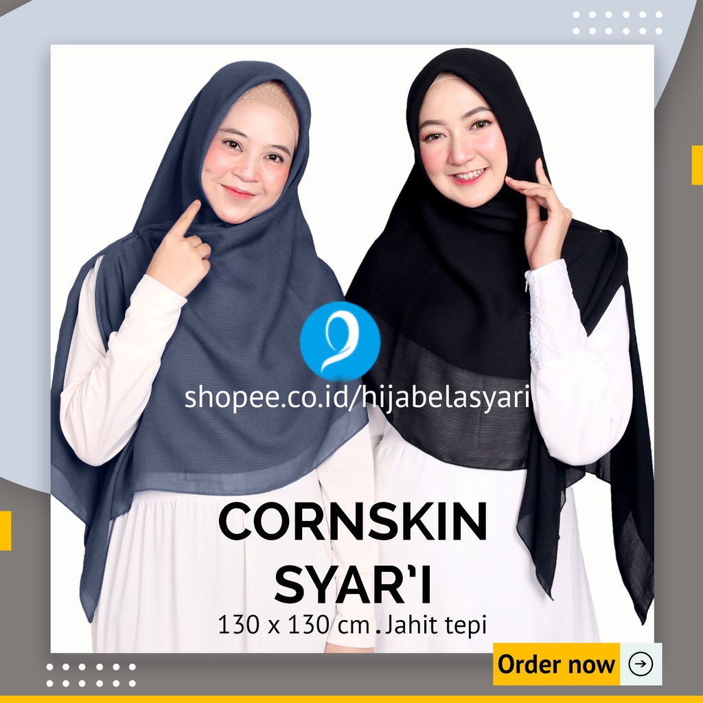 [ 135x135cm ] Hijab / Jilbab Segi empat syari CORNSKIN SYARI by Azara