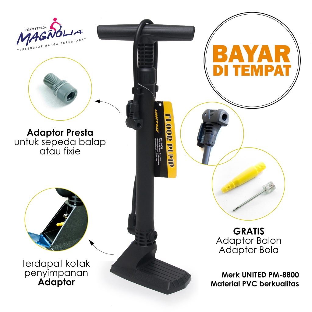 Jual Pompa United Pm - 8800 Pompa Angin Ban Sepeda Bola Balon Dan Mainan Tiup Ori | Shopee Indonesia
