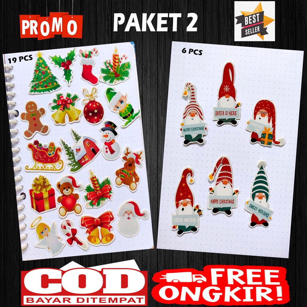 Jual STIKER MURAH /STIKER NATAL / HIASAN NATAL / STIKER JURNAL / STIKER