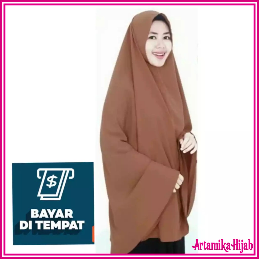 Jilbab jumbo nonpet murah artamika hijab wanita khimar wolfis bergo