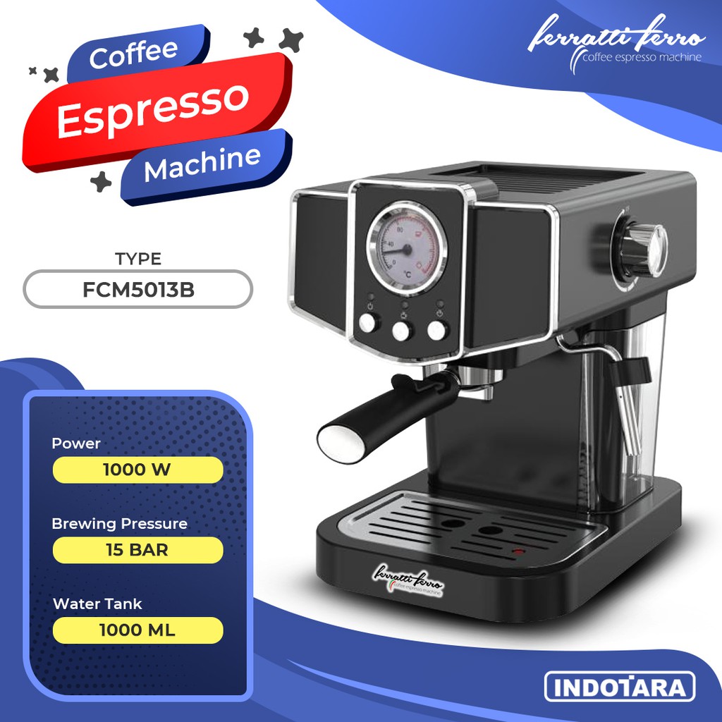 Mesin Kopi Espresso / Espresso Machine Ferratti Ferro FCM5013B Shopee Indonesia