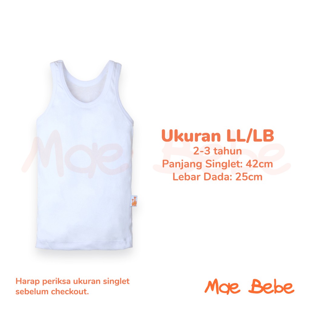 Jual [Ukuran LL / LB] Velvet Junior Singlet Kaos Dalam Anak 23 tahun