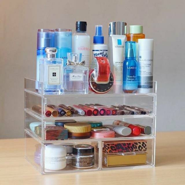 Acrylic Organizer rak kosmetik Tempat Peralatan Make Up