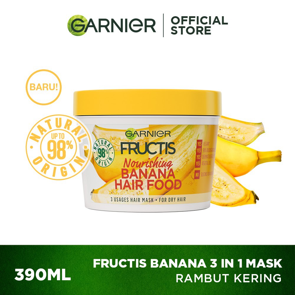 Jual Garnier Fructis Hair Food 3 In 1 Banana Hair Mask - Perawatan Rambut | Shopee Indonesia