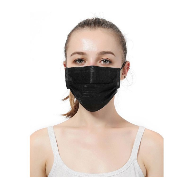 Masker wajah hitam / masker hidung bahan kain / masker