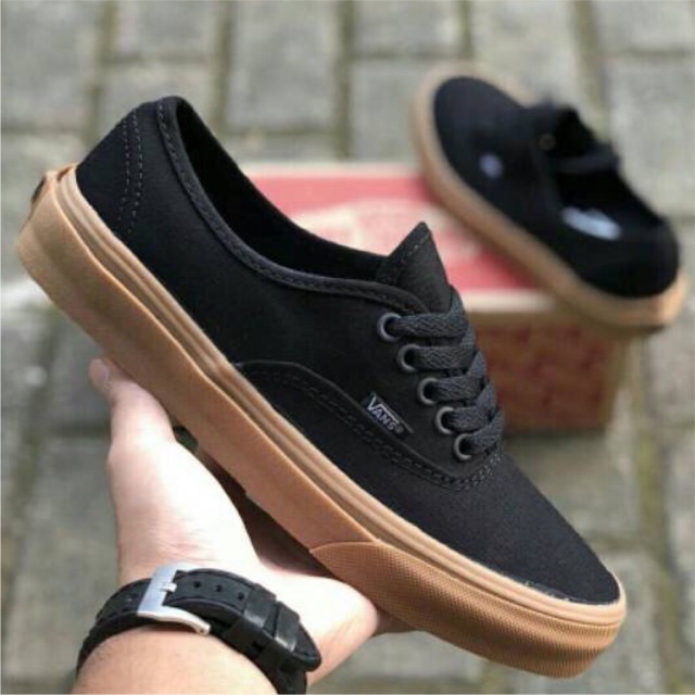 Jual Sepatu Vans Authentic Hitam Gum Coklat Grade Original Sneakers Premium Termurah | Shopee Indonesia