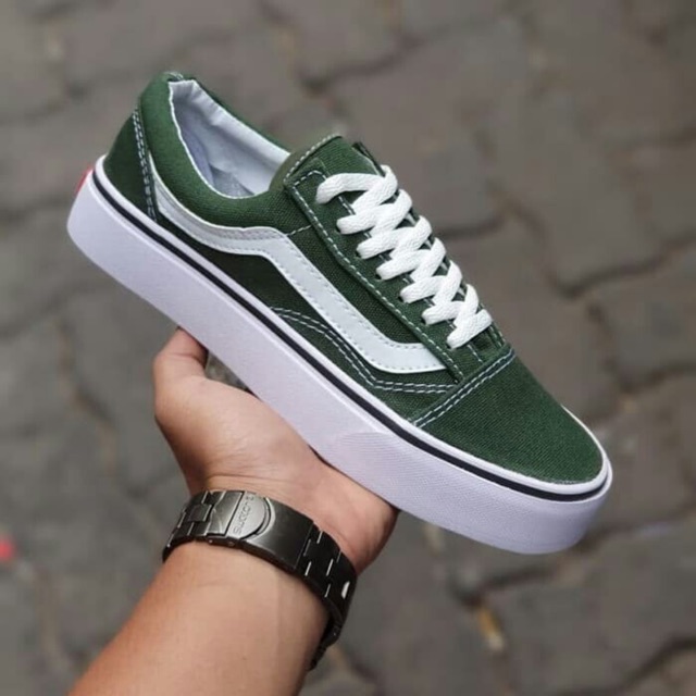 SEPATU VANS OLDSKOOL WANITA HIJAU ARMY 3640 GRADE ORIGINAL Shopee