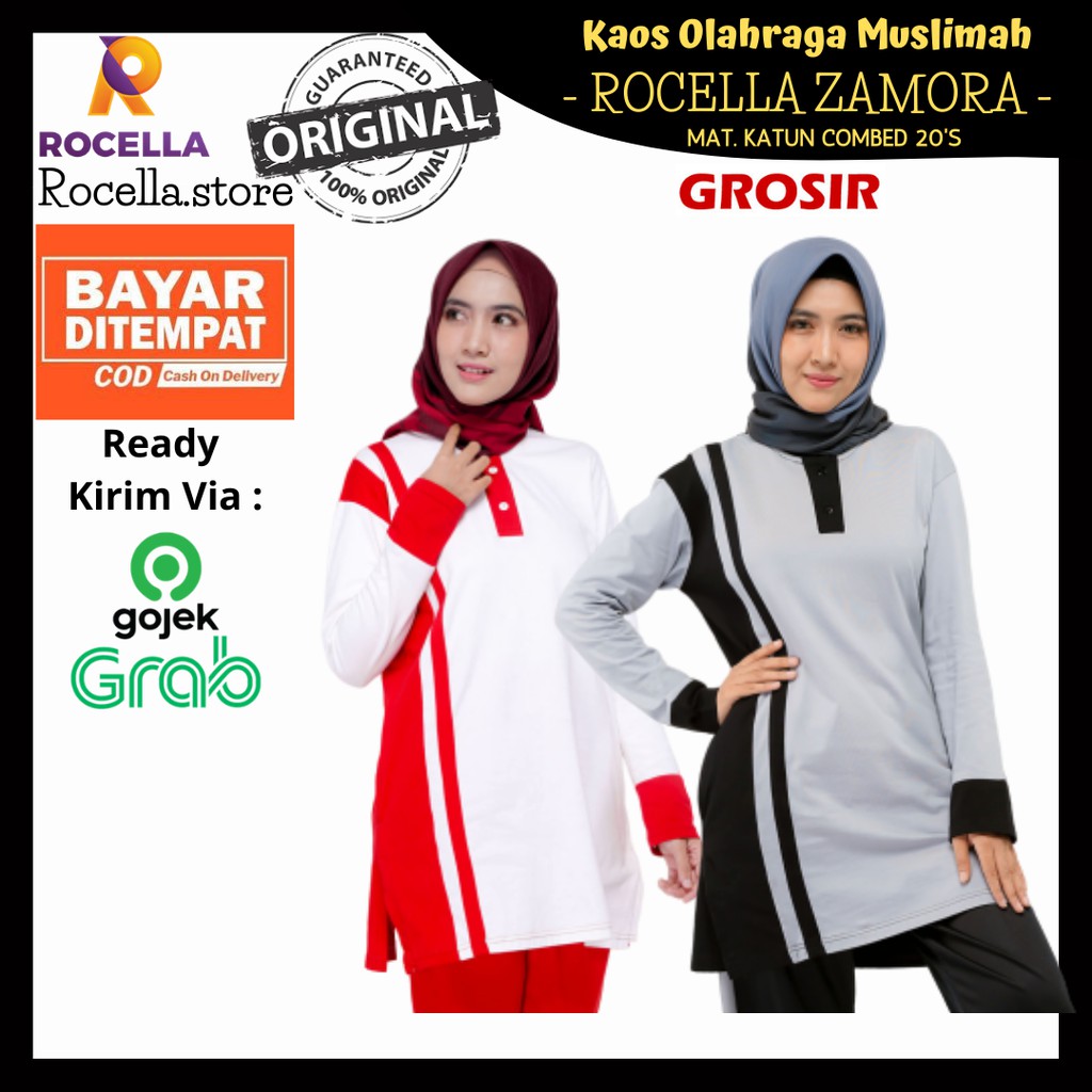 Jual Kaos Olahraga Wanita Bahan Katun Kaos Panjang Kaos Muslimah