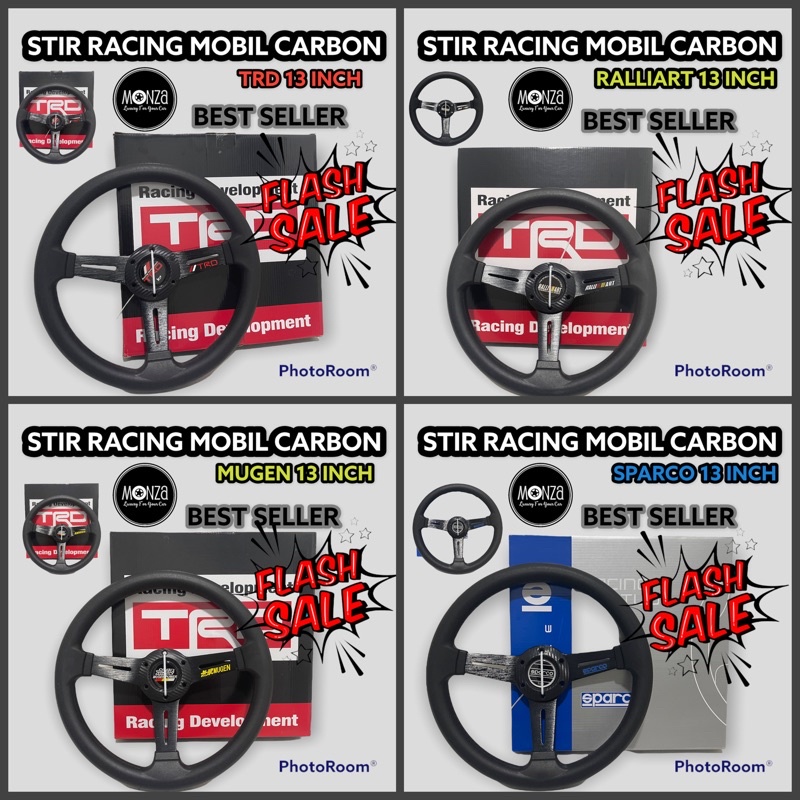 mio takbelysning Jual Stir Racing 13 Inch Hitam Carbon Indonesia|Shopee Indonesia