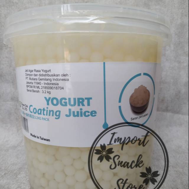 Jual Topping Boba Yogurt Coating Juice / Boba rasa Yogurt Taiwan Drink