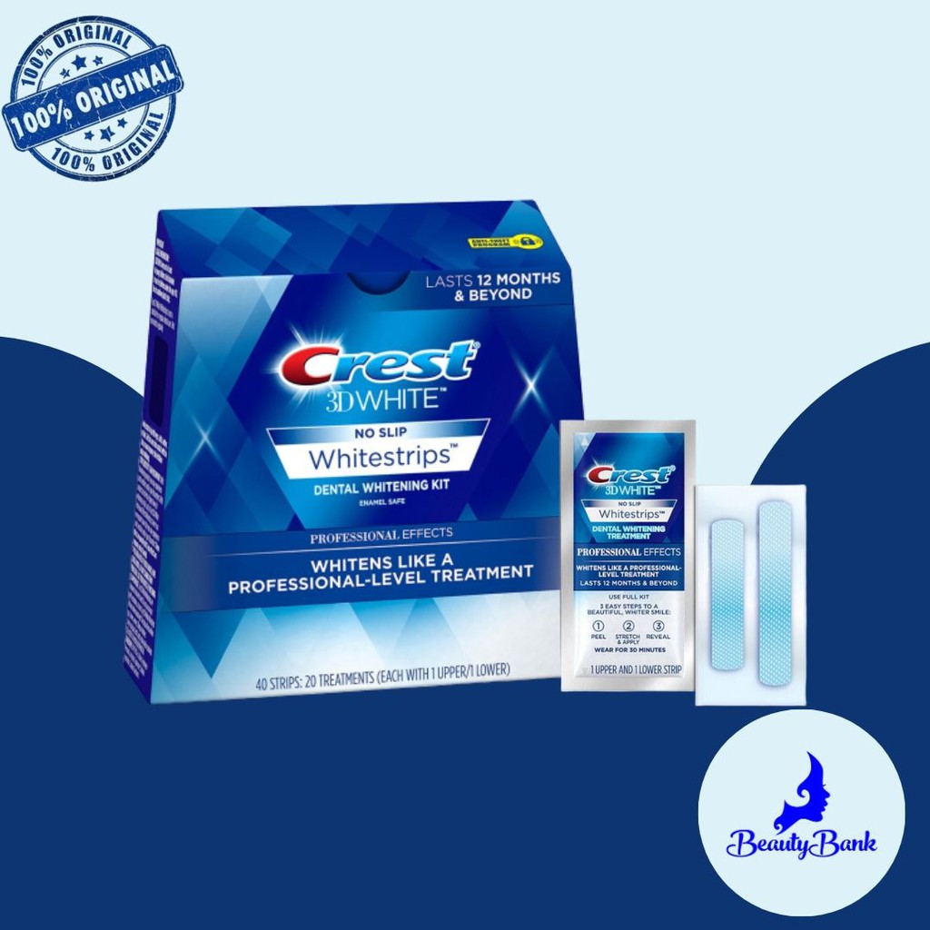 Jual Beautybank - Crest 3D Whitening Strips Professional Effects (Satuan) | Shopee Indonesia
