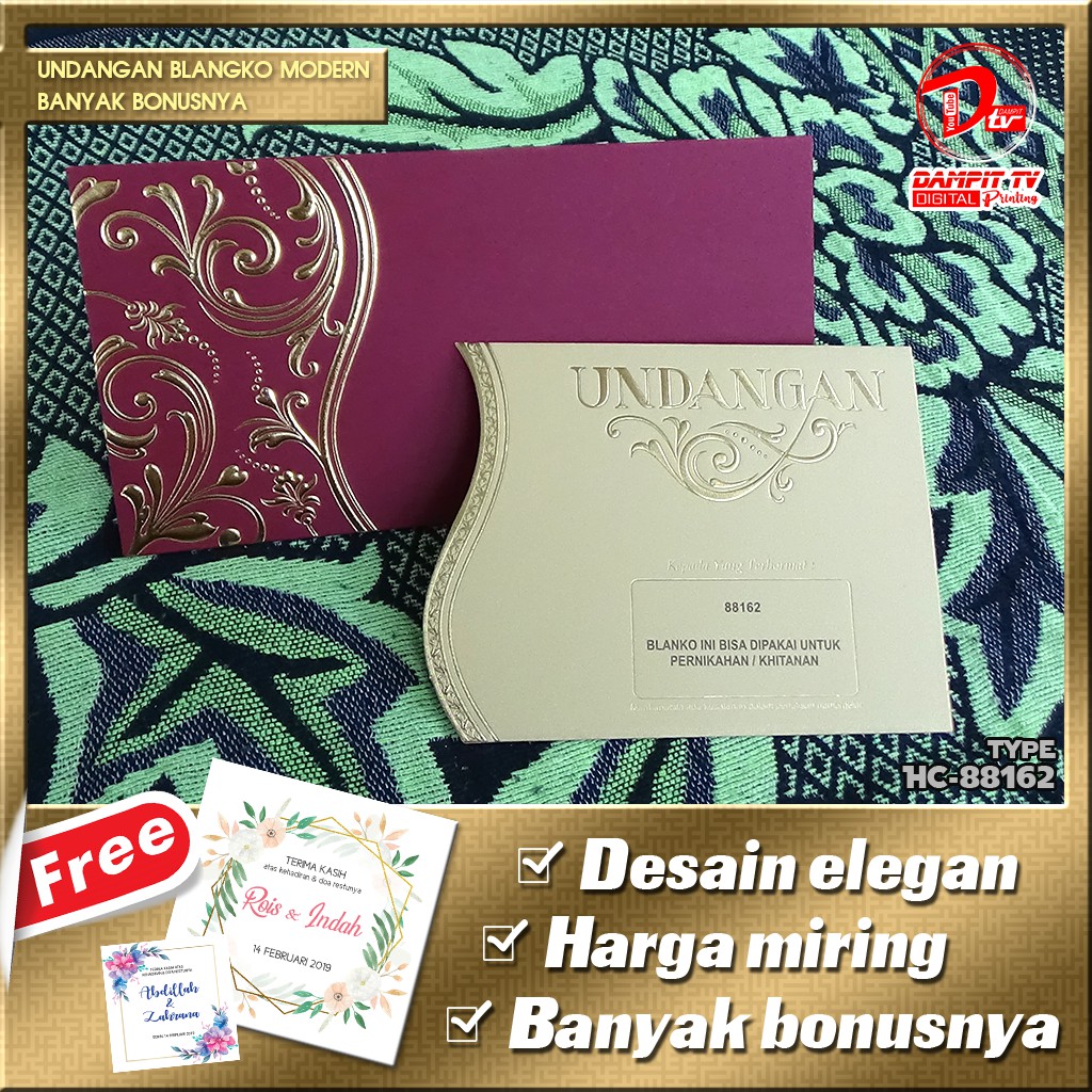 Undangan Pernikahan Desain Eksklusif Foil Emas Proses