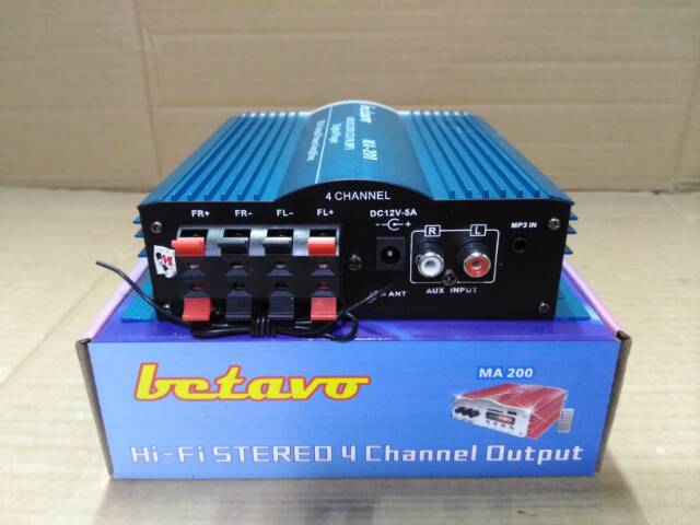 AMPLI MINI BETAVO MA 200 POWER AMPLIFIER MOBIL | Shopee Indonesia