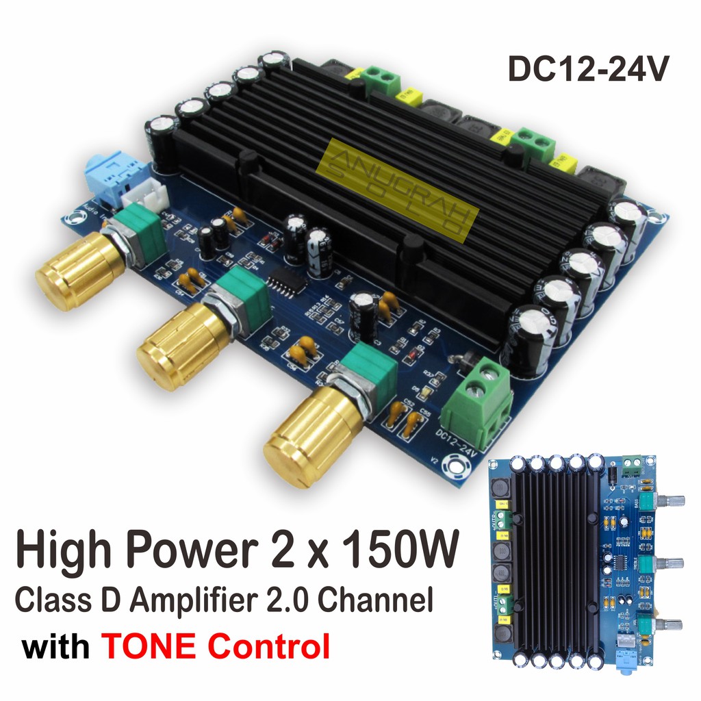 High Power Class D Digital Power Amplifier Board Kit Module 2x150W TPA3116D2 Shopee Indonesia
