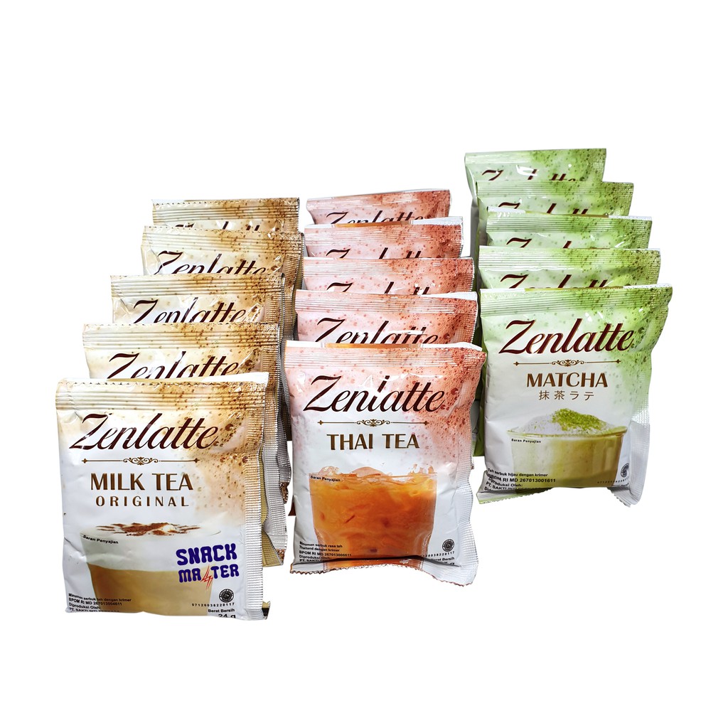 Zenlatte Mathca, Thai Tea, Milk Tea Original, Earl Grey Netto 10 pcs