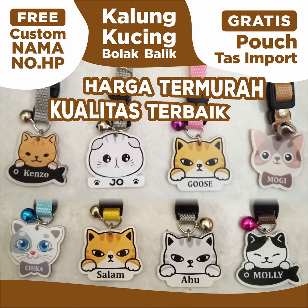 Kalung Kucing Custom Kalung Kucing Nama Shopee Indonesia
