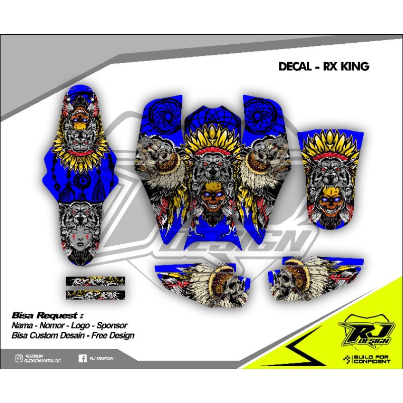 Jual STIKER DECAL FULL BODY RX KING INDIAN POPULER !! Shopee Indonesia