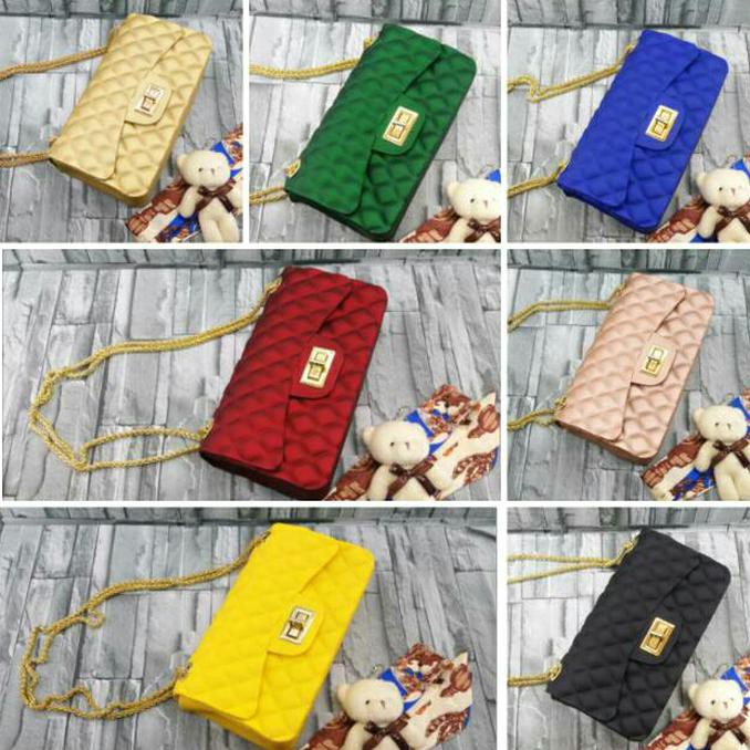 HEMAT Ready.,Stock. Tas Jelly Matte Classic Import Ukuran Besar 22 Cm Maroon Real Pict