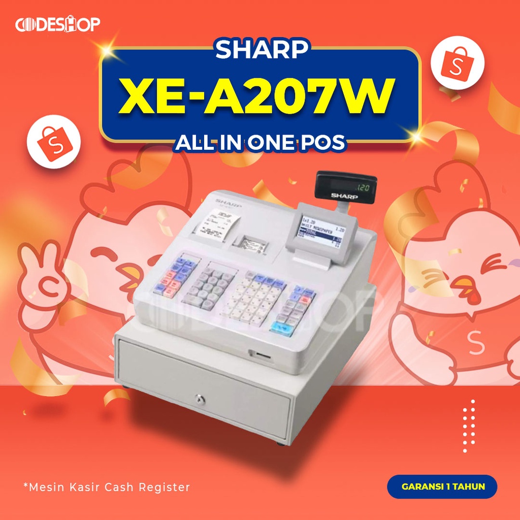 Jual Cash Register Sharp XEA207W Mesin Kasir Shopee Indonesia