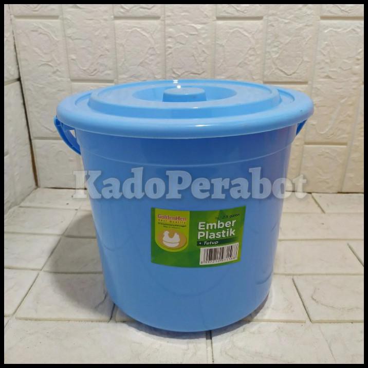 Ember Plastik - Ember Plastik 2,5 Galon - Wadah Beras Tutup - Wadah - Biru  | Shopee Indonesia