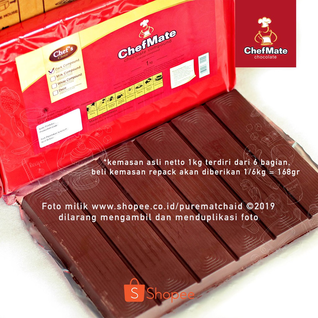 Jual Chefmate - Dark Chocolate Compound 1Kg Cokelat Batang Coklat Baking | Shopee Indonesia