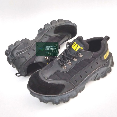 Sepatu Safty Kerja Lengkahkapayun Cat Hitam Tali Pendek