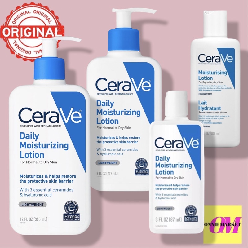 CeraVe Daily Moisturizing Lotion For Dry Skin Body Lotion Facial
