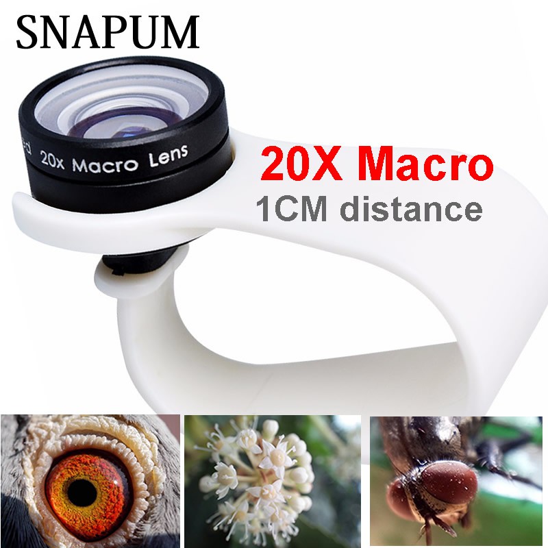 Jual Snapum Mobile Phone Macro Lens 20X Super Cellphone Macro Lenses For Huawei Xiaomi Iphone 6 7 8 10 | Shopee Indonesia
