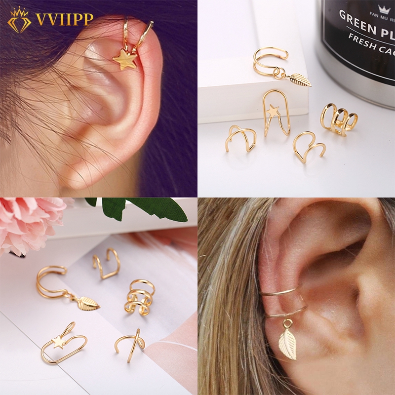 5Pcs/set Ear Clips Set Creative Personality Double C Cartilage U Shape