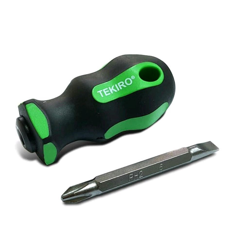 Jual OBENG CEBOL STUBBY DUA ARAH TEKIRO OBENG KECIL BOLAK BALIK BB 2 IN 1  WAY SCREWDRIVER PLUS MINUS + - Indonesia|Shopee Indonesia
