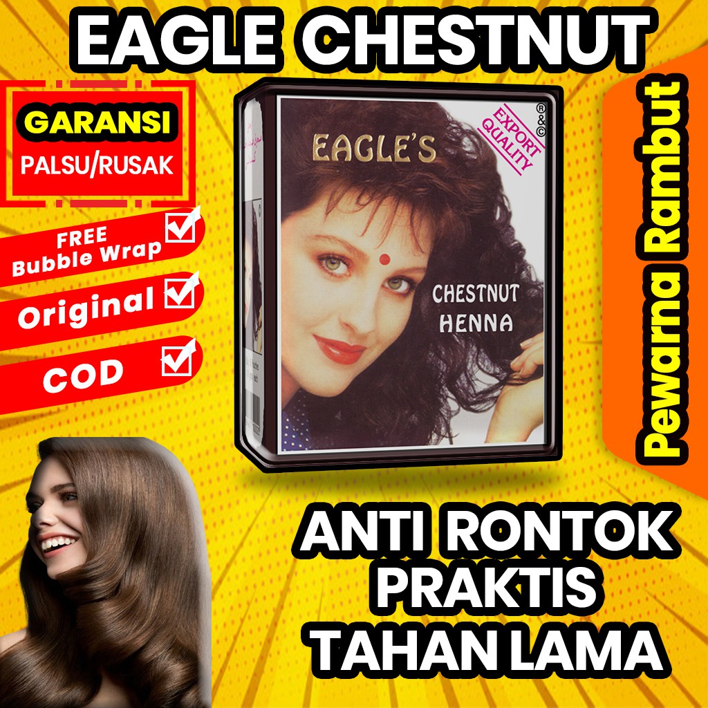 Cat Rambut Eagle Chestnut Hair Color Sachetan | Pewarna Rambut Alami | Semir  Rambut India Halal | Shopee Indonesia