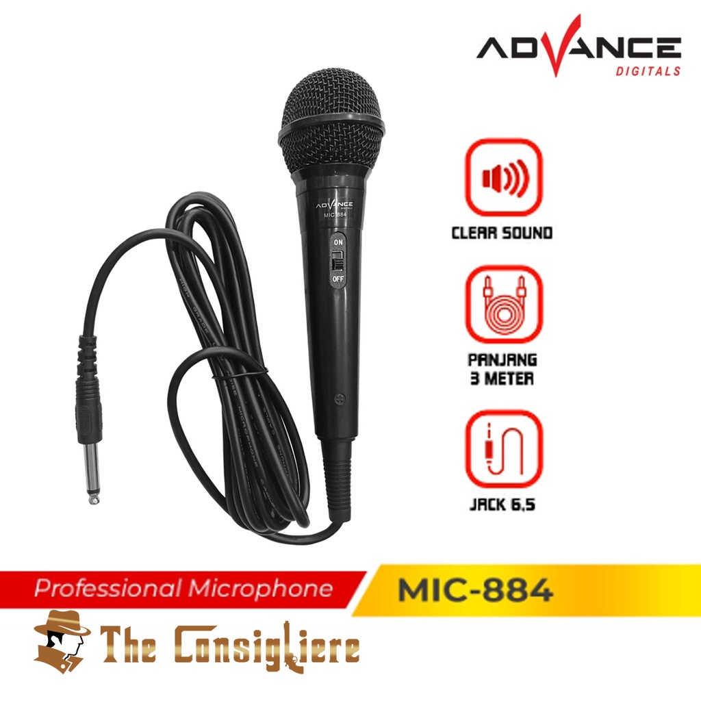 Jual Advance Mic Karaoke Profesional Dynamic Microphone Mic Kabel MIC