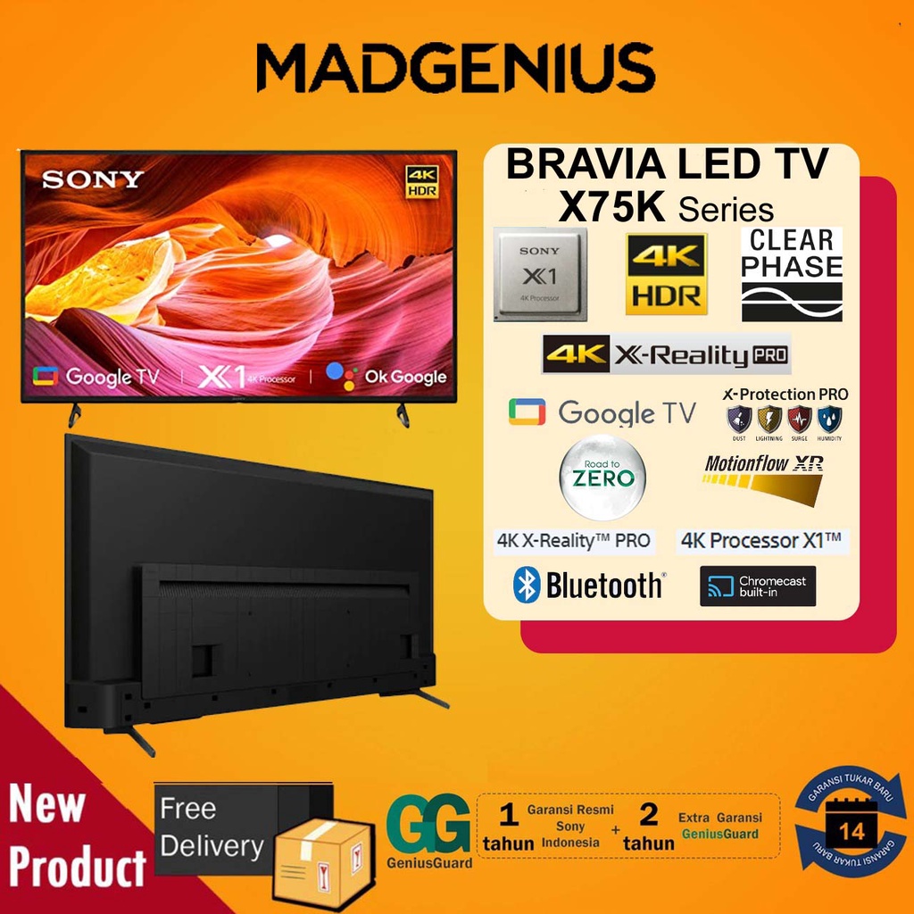 Jual SONY BRAVIA LED TV X75K seri KD43X75K / KD50X75K X75 Ultra HD 4K