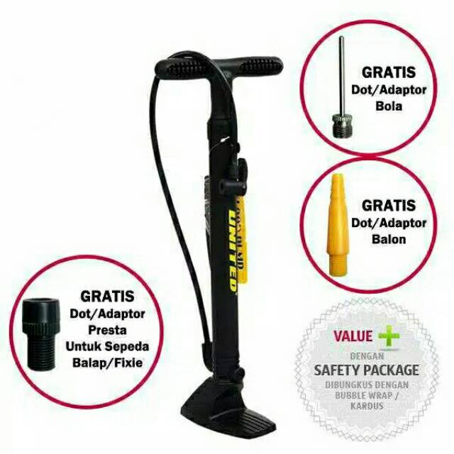 Jual Pompa Angin Sepeda United Pm-8800 / Pompa Angin / Pompa Ban / Pompa Motor | Shopee Indonesia