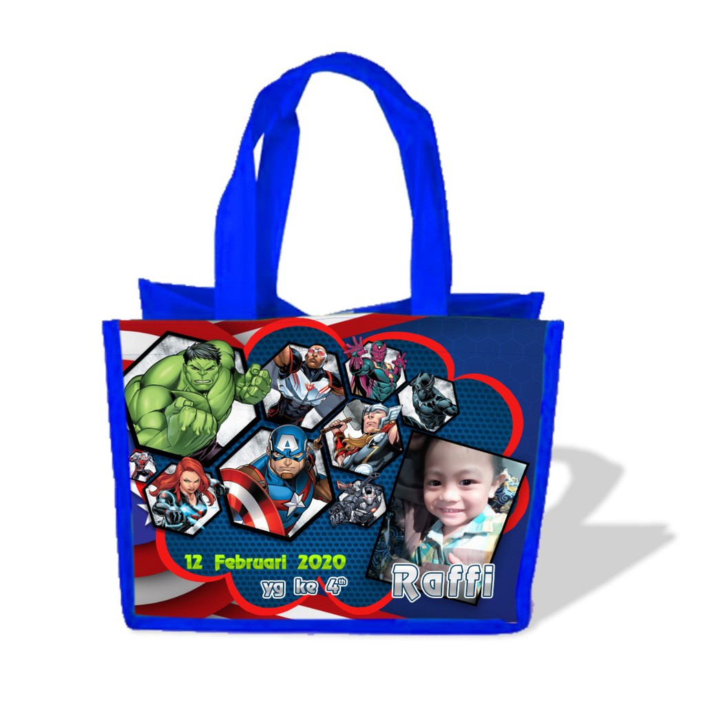 Tas Ultah Goodie Bag Souvenir Ulang Tahun Kartun Murah Custom Nama Aqiqah Parcel Kado Shopee