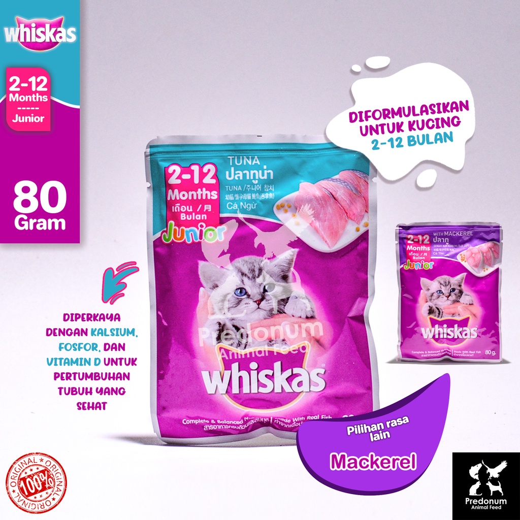 Jual Whiskas Junior Tuna Pouch 80g Makanan Basah Anak Kucing / Kitten Shopee Indonesia