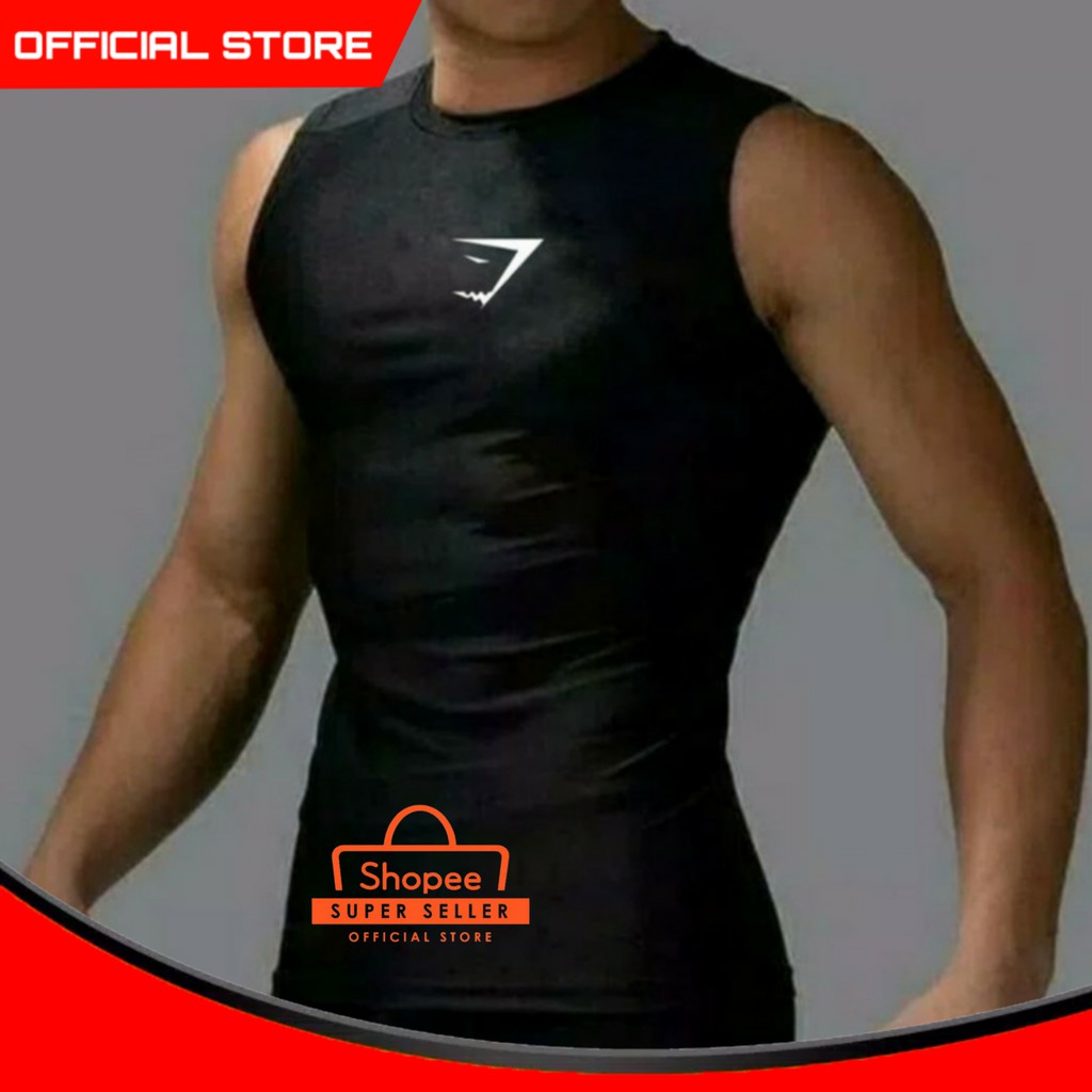 Kaos Singlet Pria / Gym Fitness Gymshark Baselayer Shopee Indonesia