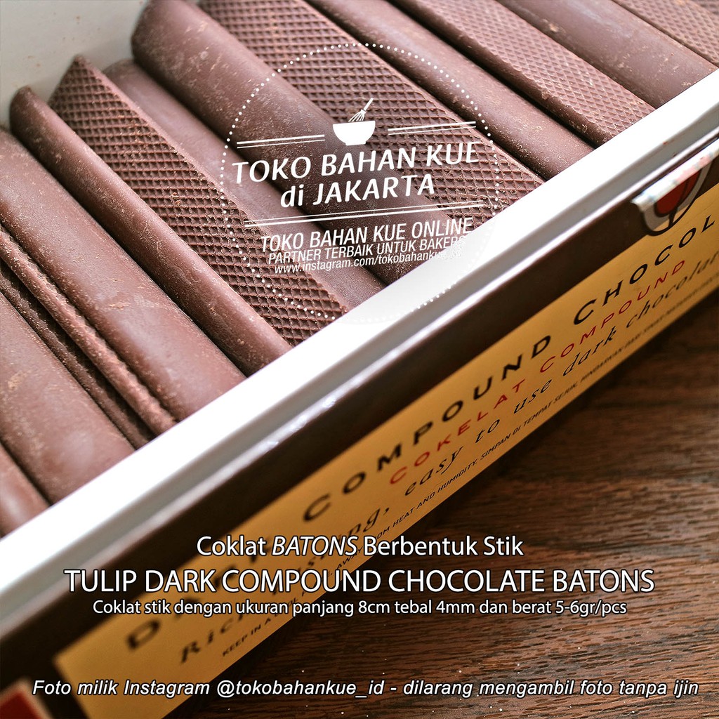 Jual Tulip Chocolate Batons Stick Compound 500Gr Sticks Stik Coklat Kemasan Repack | Shopee Indonesia