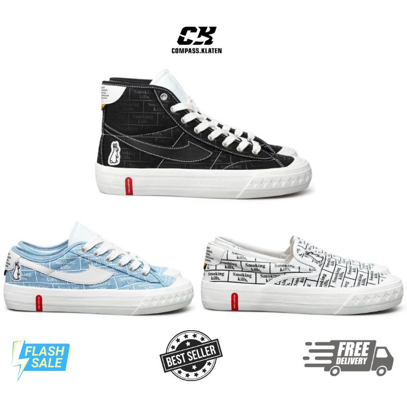 Jual [ ORIGINAL ] COMPASS X FXXKING RABBITS FR2 SMOKING KILLS SLIP ON