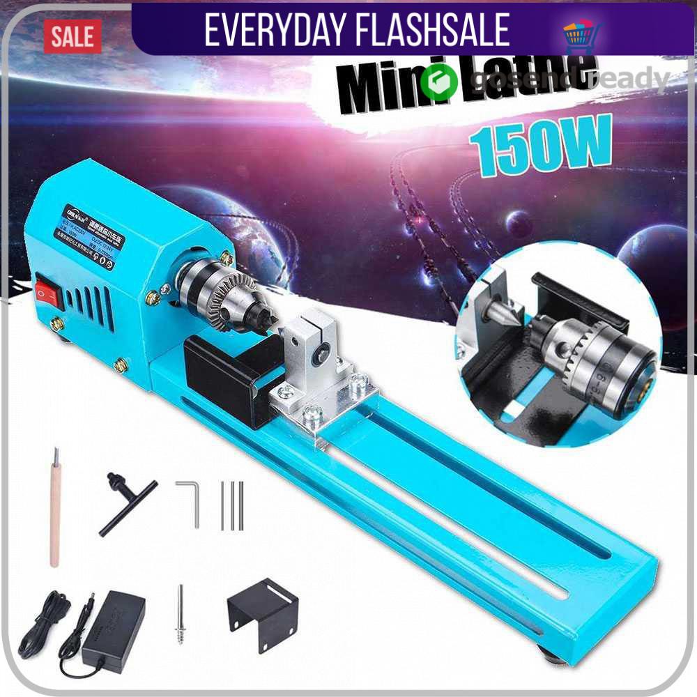 Mesin Bubut Kayu Mini Lathe Beads Woodworking 150W Shopee Indonesia