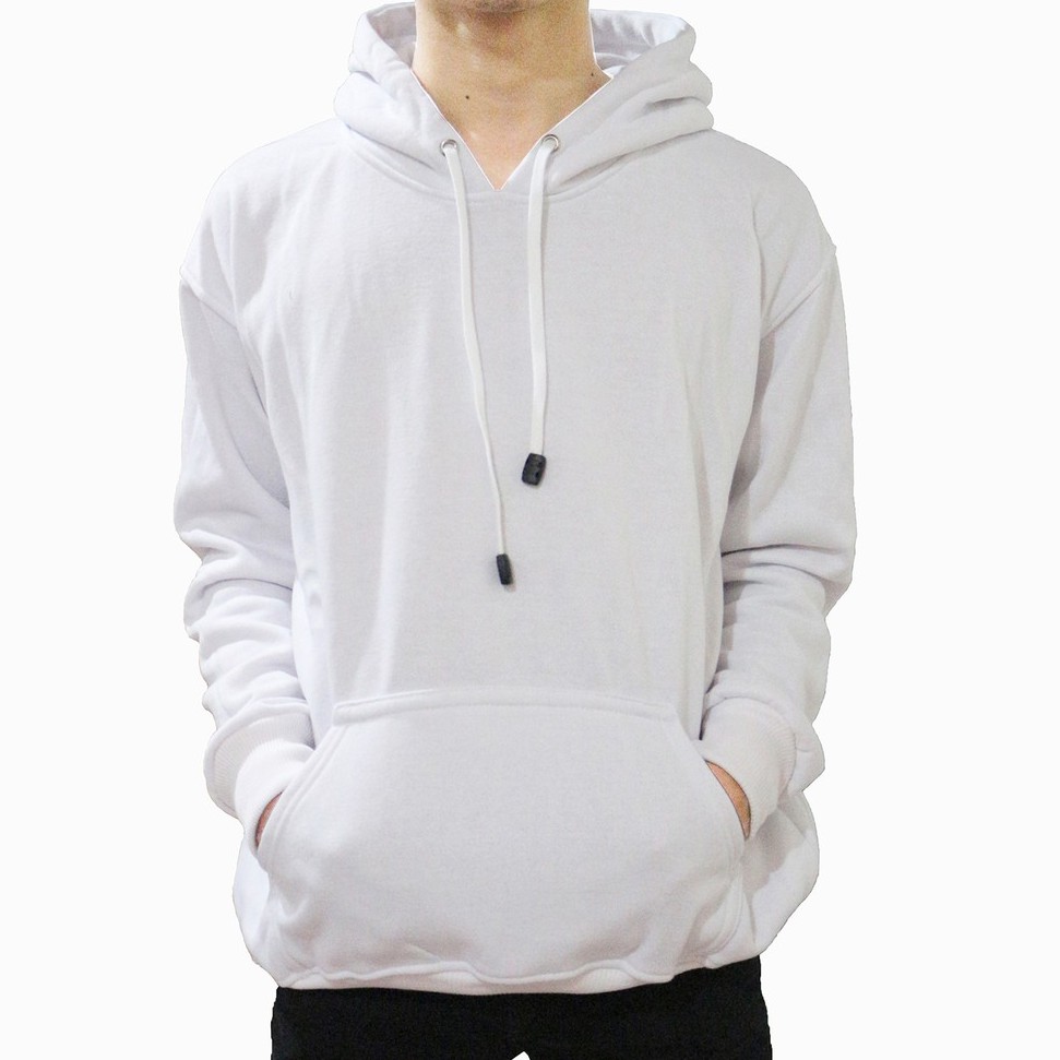 Jual Sweater Polos Hoodie Jumper Putih Shopee Indonesia